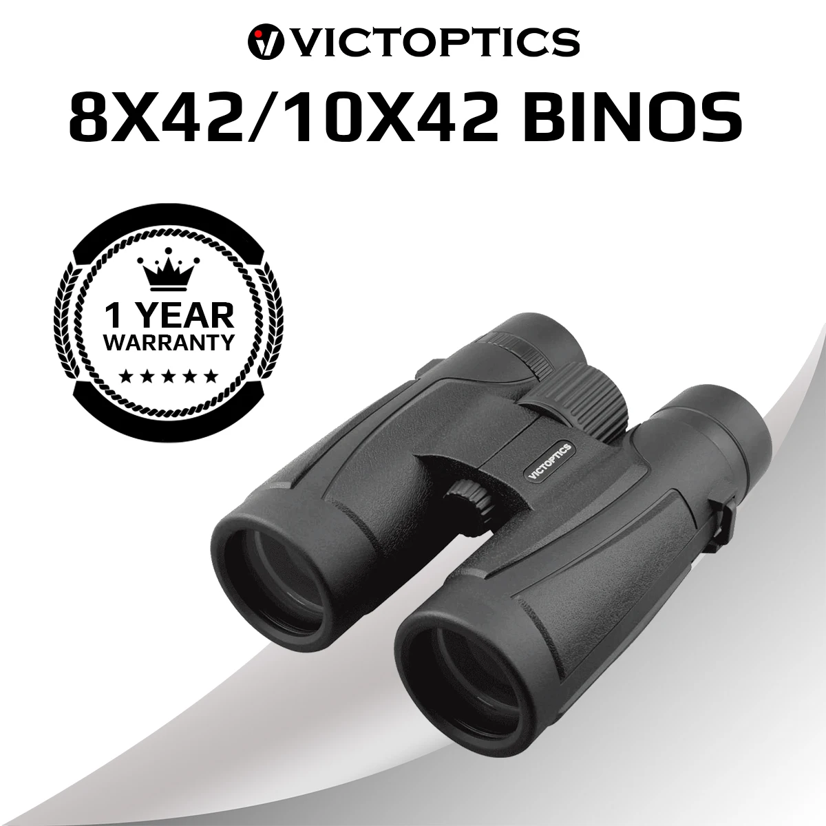 Victoptics 10x42/8x42 Binoculares Económicos con Óptica HD, Prisma de Techo con Revestimiento Múltiple, Ligeros para Caza, Viajes y Avistamiento de Aves
