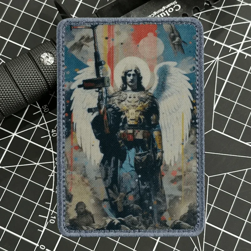 Insignia de moral táctica de Ángel "Guardian", emblema de gancho y bucle impreso, ametralladora militar, brazalete del ejército de Ángel, mochila, pegatina para ropa - imagen 5