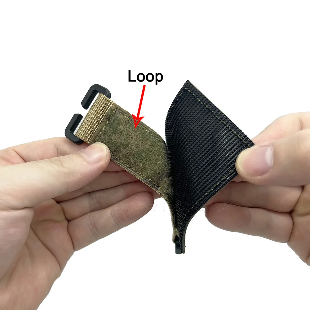 Panel hook and loop MOLLE nailon – Adaptador parches táctico