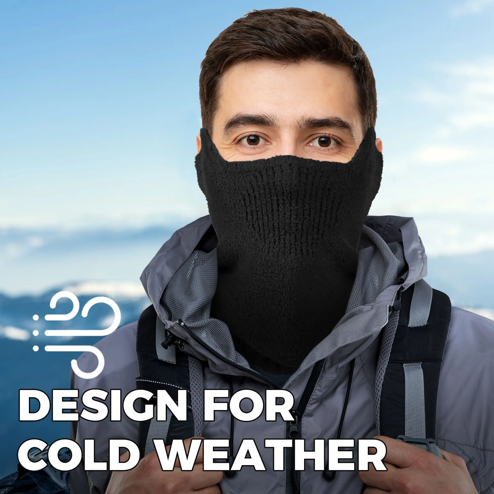 Invierno ciclismo media máscara térmica cubierta facial Bandana a prueba de viento clima frío cálido ciclismo al aire libre deportes bicicleta máscara facial bufanda - imagen 4