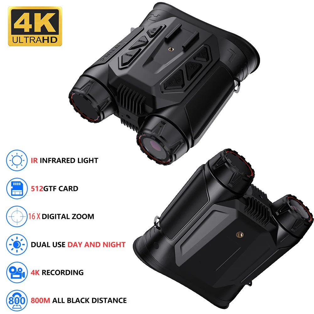 Binoculares de visión nocturna montados en la cabeza NVC900 WiFi 48MP 16X Zoom 4K UHD cámara Digital infrarroja telescopio para caza y Camping - imagen 2