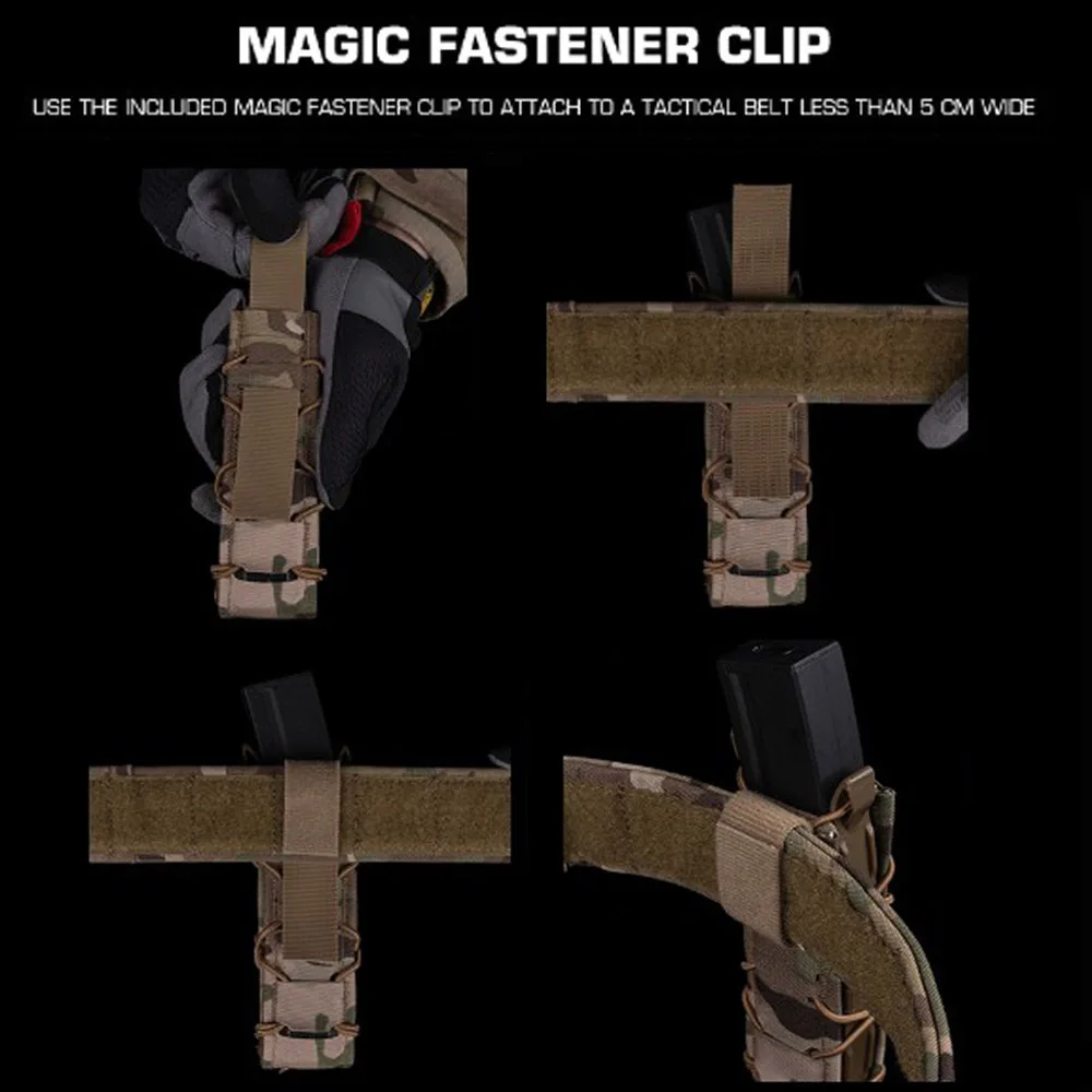 Bolsa larga Tiger Mag versión V2 Gen, estilo superior abierto/cubierta para MP5 MP7 9mm/.45, portador de placa, riñonera MOLLE - imagen 5