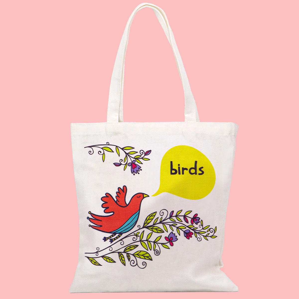 Bolso de pájaros, bolsos de hombro con hojas y pájaros para mujer, bolso de compras Vintage, bolso de mano de lona informal - imagen 5