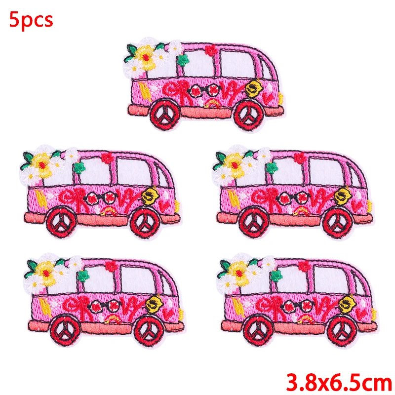 Lote de 5 unidades de parches bordados con letras de flores, parches termoadhesivos para planchar para ropa, apliques decorativos para mochila - imagen 4