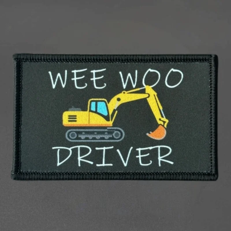 Parche con estampado de conductor WEE WOO, chaleco táctico, gancho y bucle, sombrero, insignia de moral, mochila, pegatinas decorativas, parches para brazalete para ropa - imagen 2