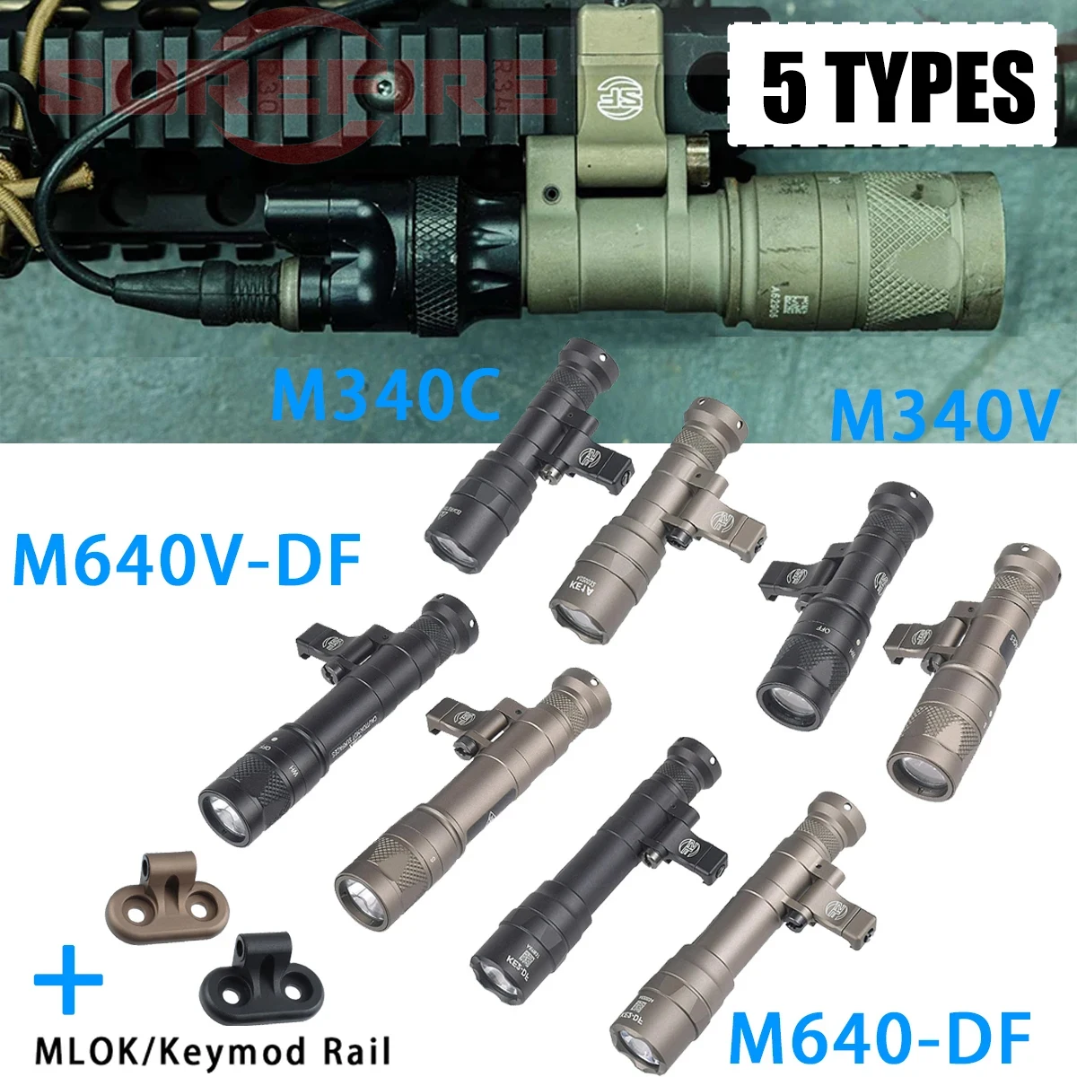Surefire M340 Linterna táctica - Luz LED para riel Picatinny 20 mm - imagen 2