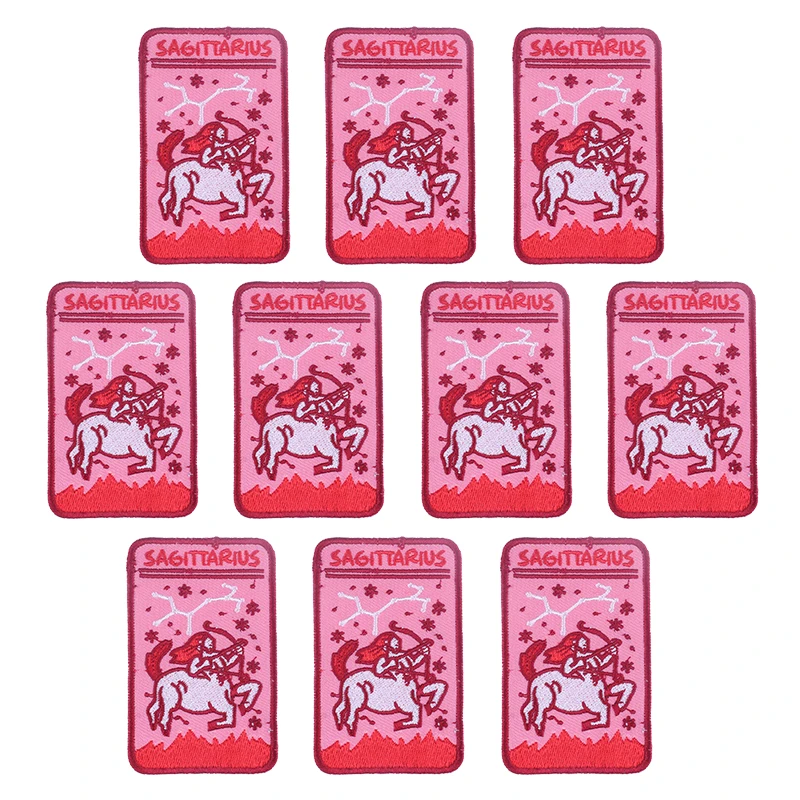 10 unids/lote 12 signos del zodiaco parche bordado hierro en constelación personalizada insignia bordada para chaqueta bolso sombrero estrella personalizada - imagen 3