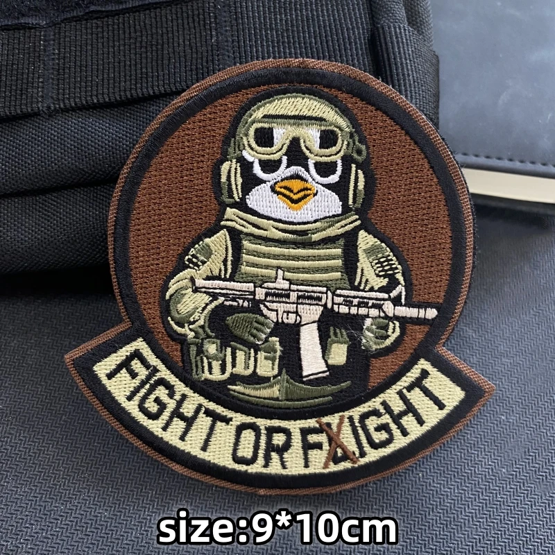Parche bordado táctico para pistola militar, insignia de moral de lucha o vuelo, Ángel, conejo, pingüino, mochila de visión nocturna, parches de gancho y bucle - imagen 5
