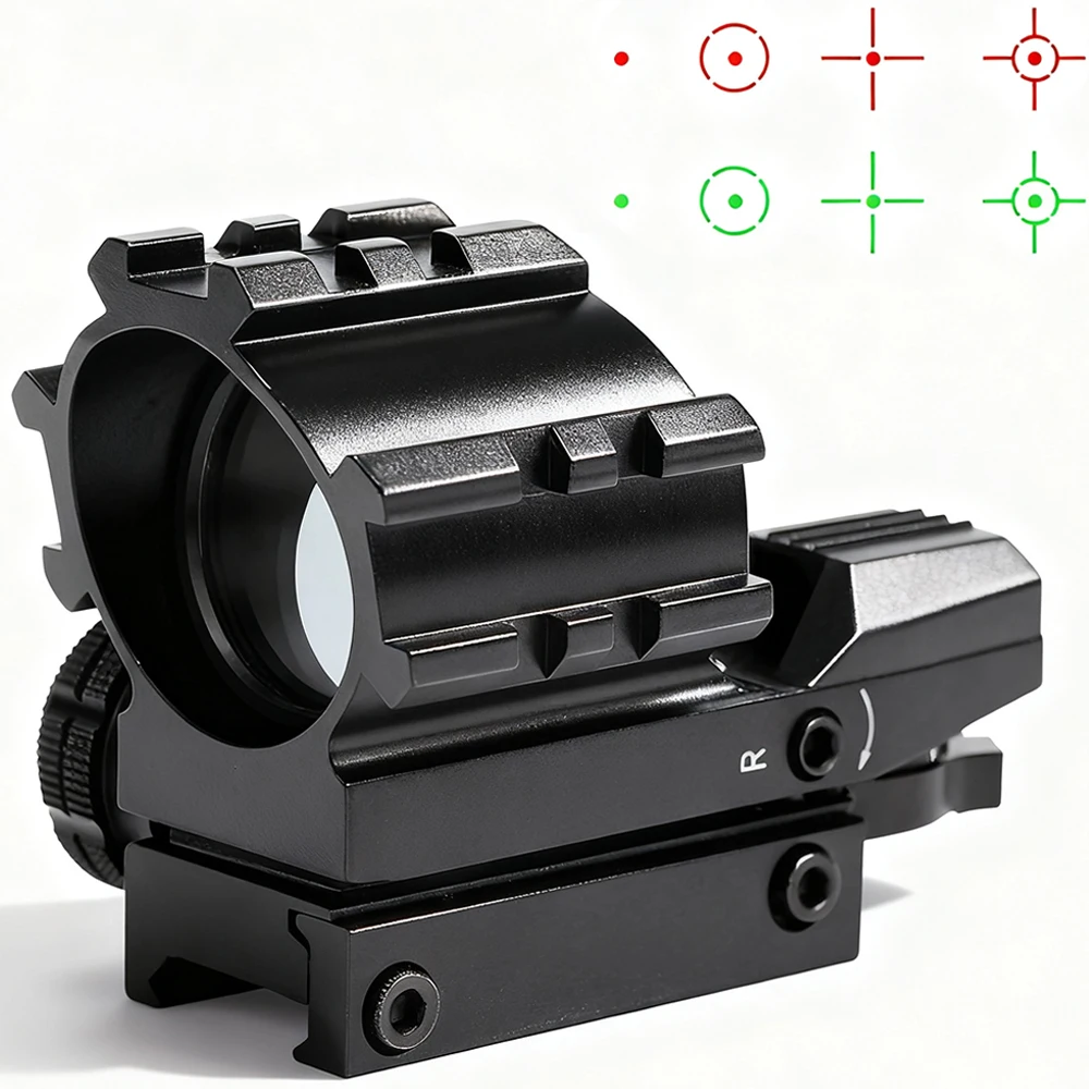 Mira óptica de punto rojo 1x33, 4 retículas, punto verde y rojo, mira réflex táctica, mira para Rifle de caza para riel de 20mm, mira para pistola Airsoft