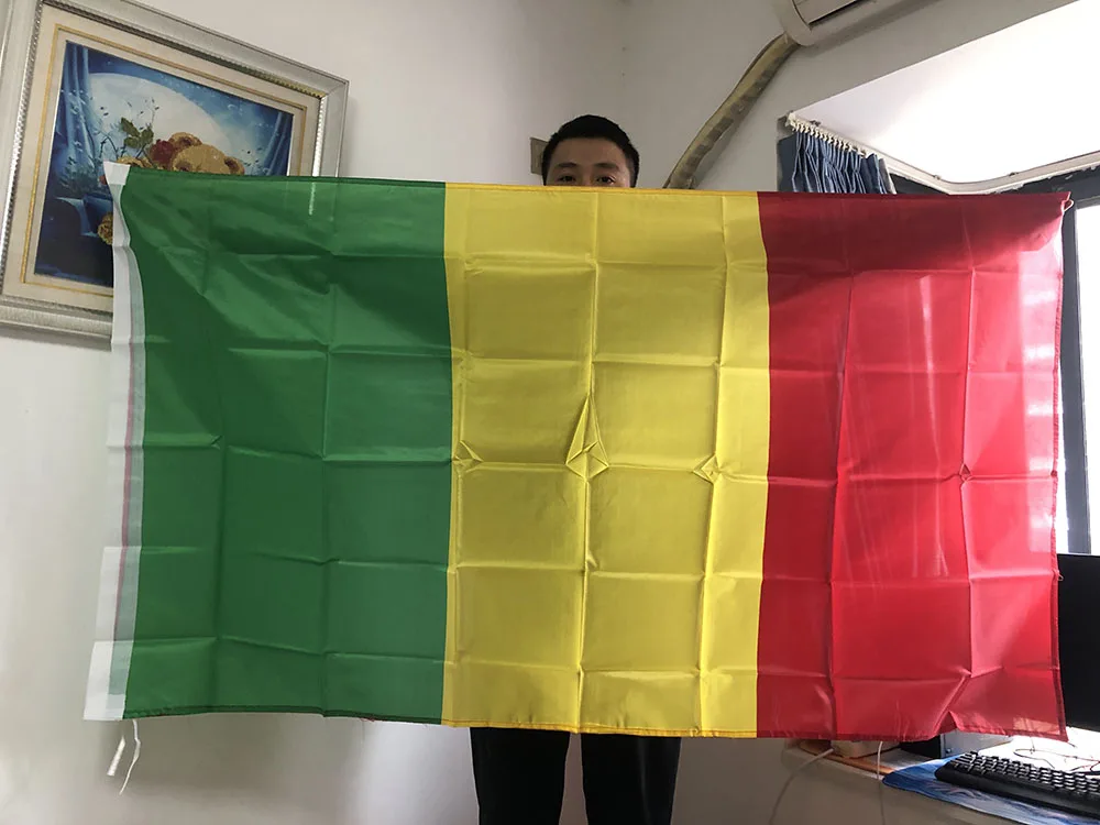 SKY FLAG Bandera de Mali 90x150cm 3x5 pies colgantes de doble cara Bandera de poliéster de la República de Mali Bandera interior y exterior para decoración