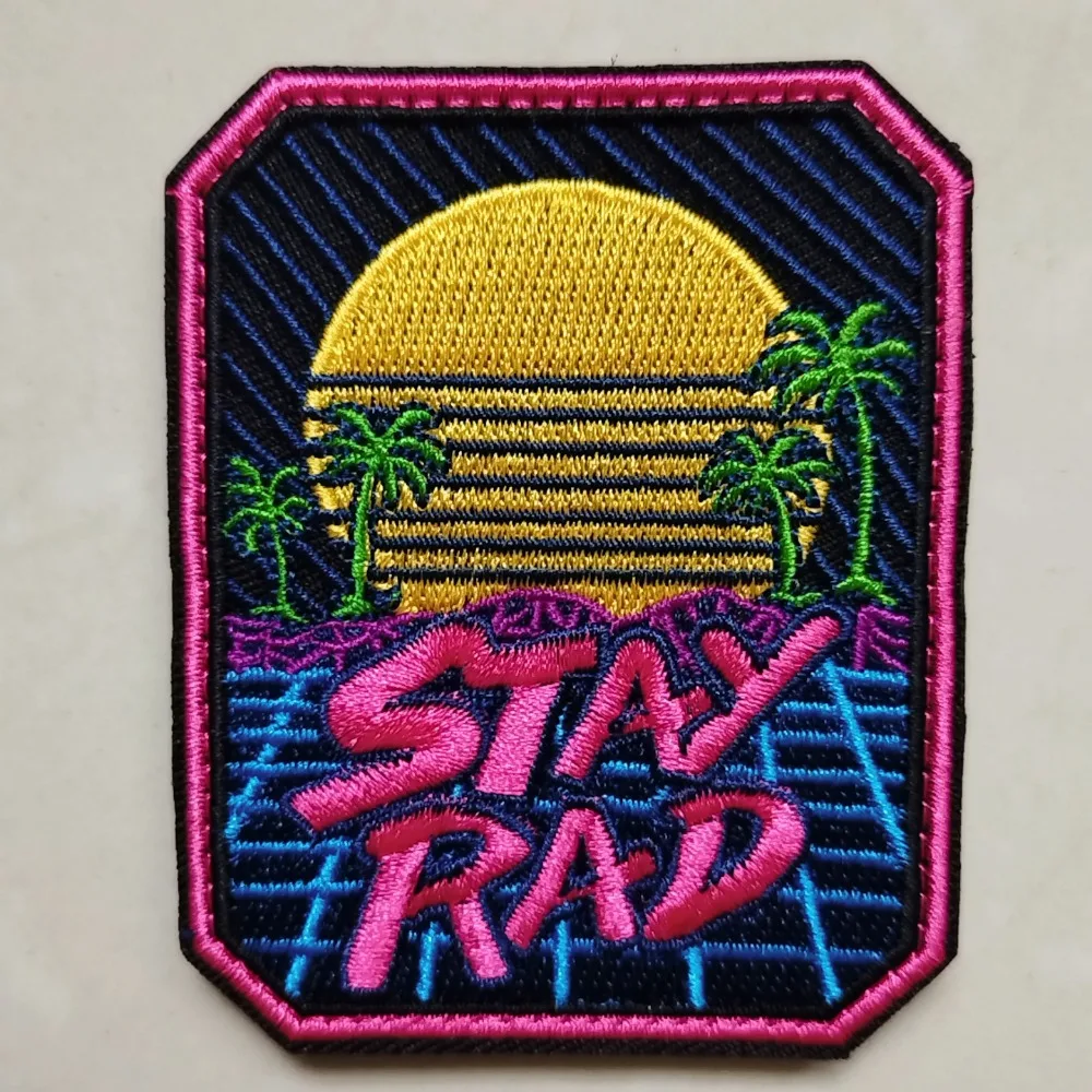 Parches Velcro Mochila TáCticos De Bordados STAY RAD-Parche de Velcros bordado táctico Vintage, cierre de velcro, insignia de moral militar para mochila Molle, divertida - imagen 2