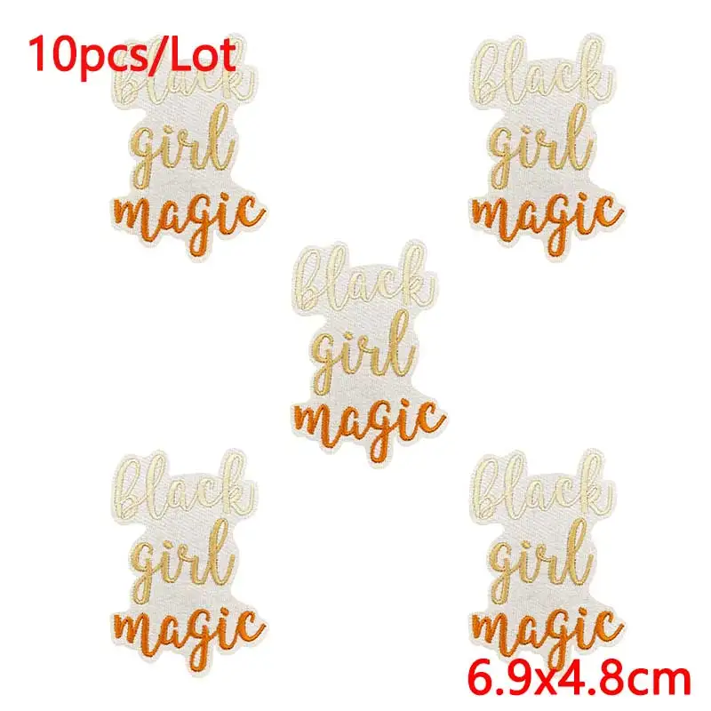 10 unids/lote de parches bordados con eslogan de letras, parches para planchar para ropa y accesorios, apliques termoadhesivos - imagen 3