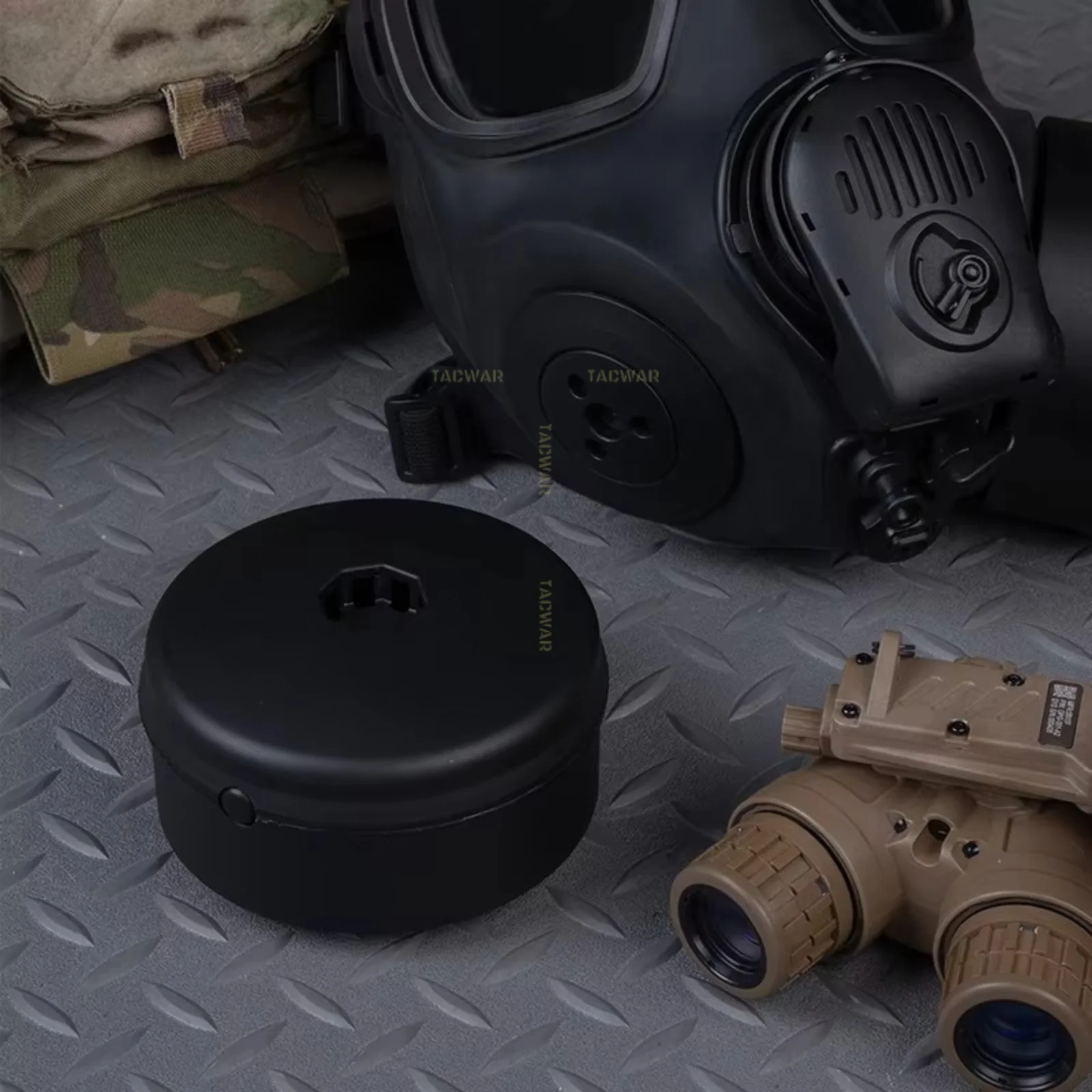 Tanque de filtro de máscara de Gas de FM-53 simulado con ventilador, accesorio de repuesto táctico no funcional para Cosplay de caza Airsoft - imagen 2