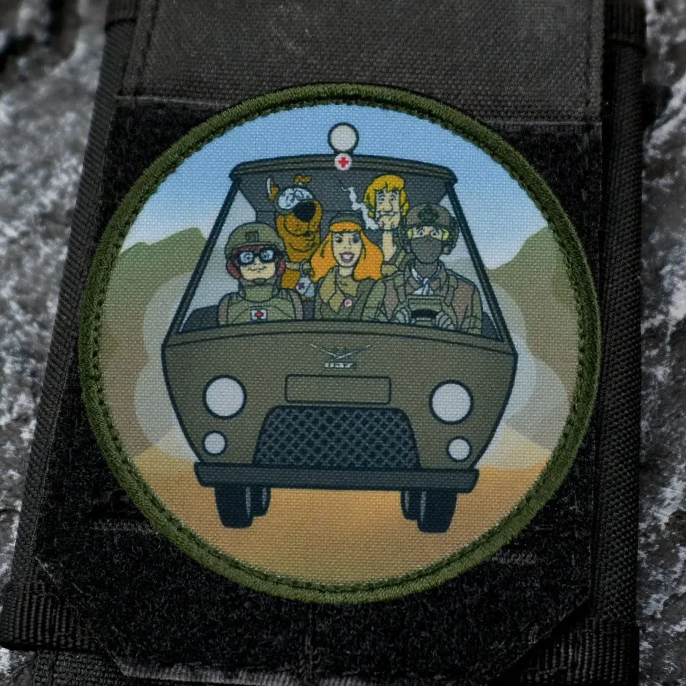 Parche táctico impreso del equipo de evacuación, emblema divertido con gancho y bucle, insignia de moral militar, brazalete, pegatinas para mochila Chevron - imagen 5