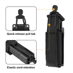 Funda portacargador MOLLE para 9mm con bolsillo de linterna