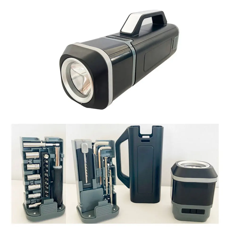 Caja de Herramientas portátil multifuncional con linterna, juego de herramientas de emergencia para exteriores, luz fuerte, destornillador NA56 - imagen 2