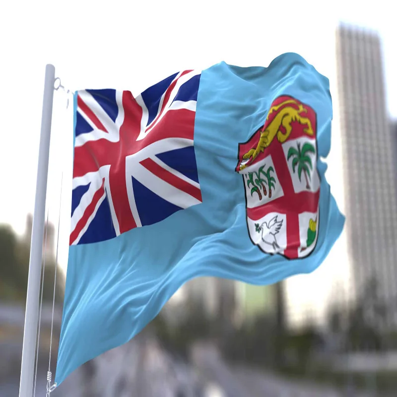 5 unids/lote bandera nacional de Fiji 90x150cm bandera de Fiji la República de Fiji bandera nacional Matanitu Tugalala o Viti al por mayor