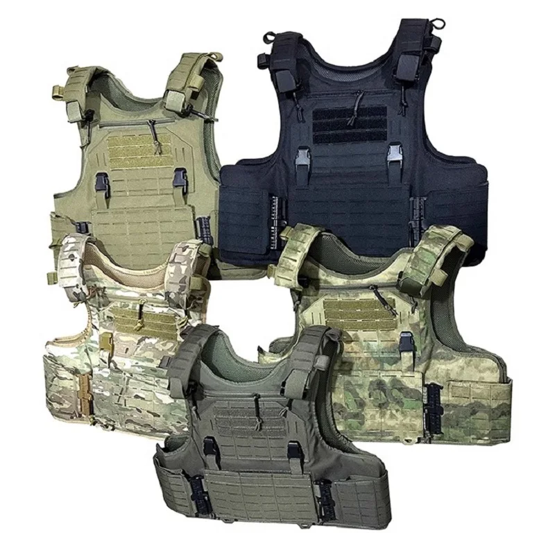 NIJ IIIA-portador de placa de liberación rápida, ligero, corte láser, táctico a prueba de balas, entrenamiento de caza al aire libre, chaleco Molle de seguridad - imagen 2