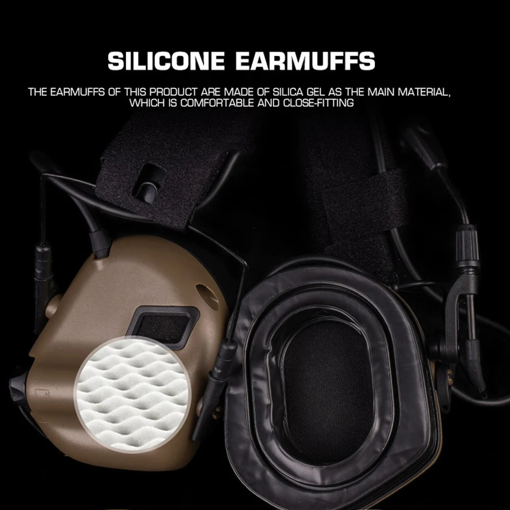 Auriculares con reducción de ruido y captación de sonido 7,0, procesador mejorado para caza al aire libre, combate, tiro, Airsoft, compatible con casco táctico - imagen 5