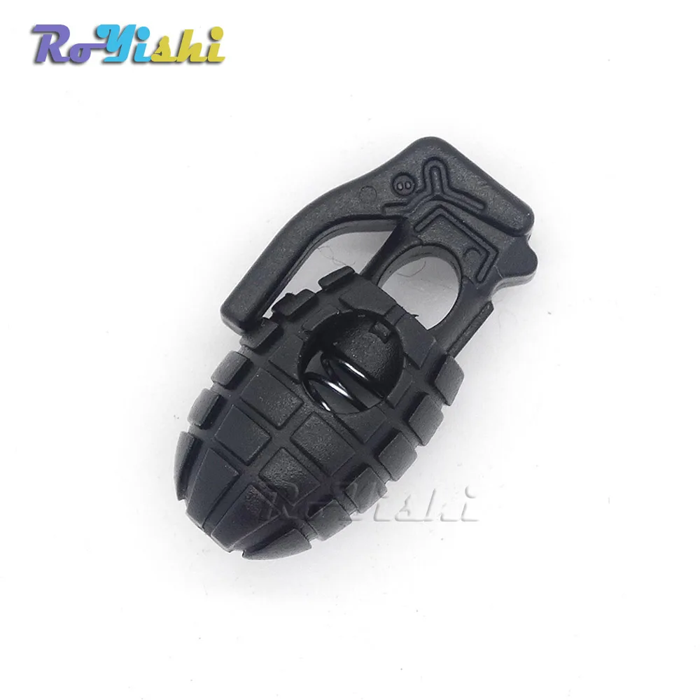 100 unids/pack tapón de bloqueo de cordón de plástico negro para Paracord/encaje de zapato - imagen 4