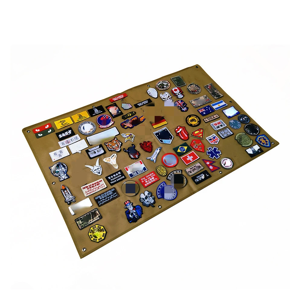 Tablero de exhibición de almacenamiento de parches militares, colección de brazaletes, insignia de tela de acabado, póster de armadura, Fondo de bricolaje, colgante de pared de nailon