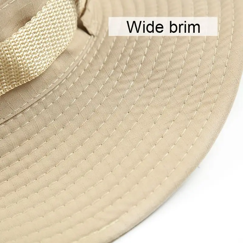 Plegable hombres transpirable UPF 50+ playa protección UV pesca Safari gorra para el sol ajustable al aire libre senderismo pesca Boonie sombrero - imagen 3