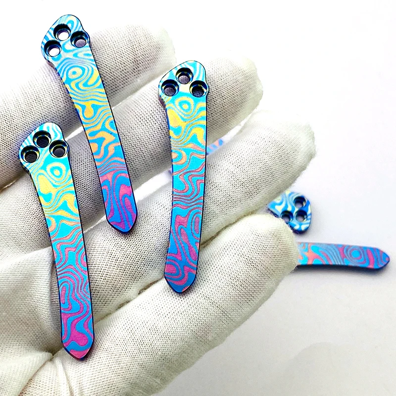 Clip integrado de aleación de titanio azul horneado anodizado para spider para2 C81, Clip trasero con 3 tornillos, accesorios para cuchillos, nuevo - imagen 4