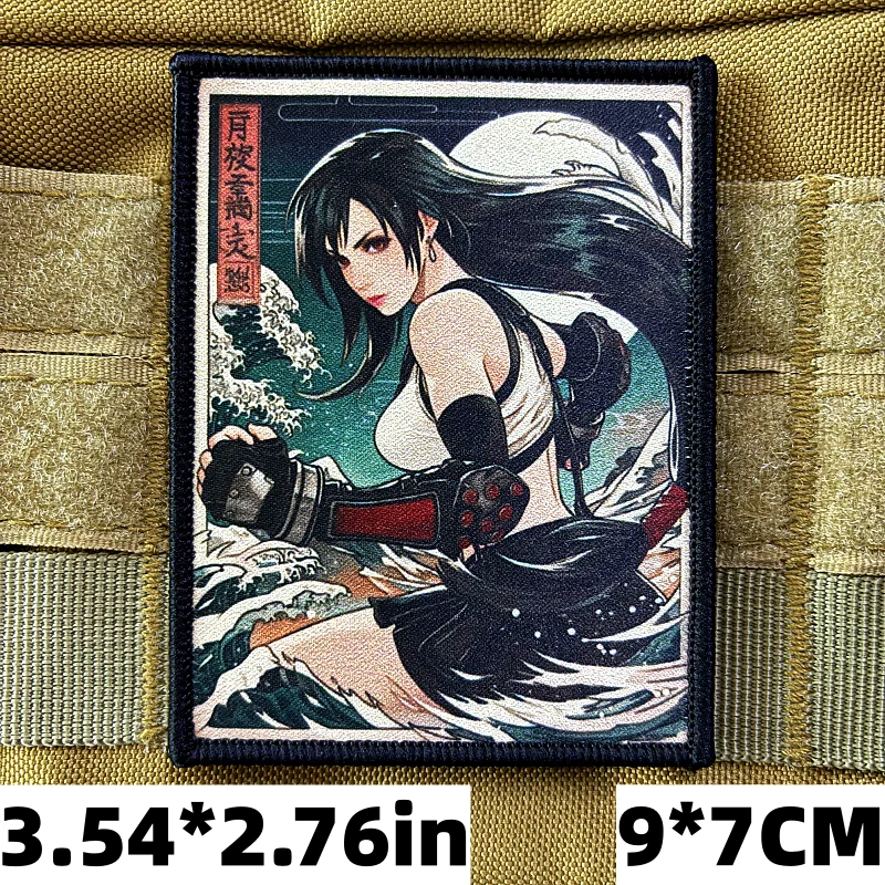 Personajes de Anime japonés calavera soldado parche táctico personaje del juego insignia de moral gancho y bucle brazalete pegatina - imagen 3