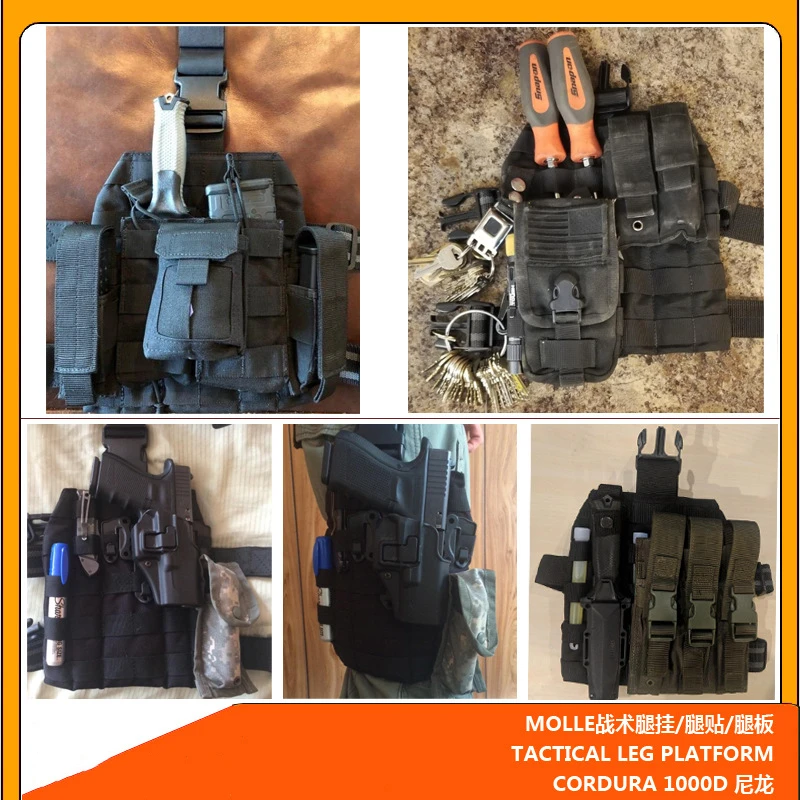 Módulo táctico plataforma MOLLE Kit de accesorios correa para pierna correa para muslo placa para pierna al aire libre - imagen 4