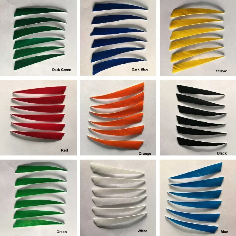 Tiro con arco 5 "forma de escudo ala derecha Fletching pluma de pavo ballesta caza tiro con arco accesorios 60/120 piezas - imagen 3
