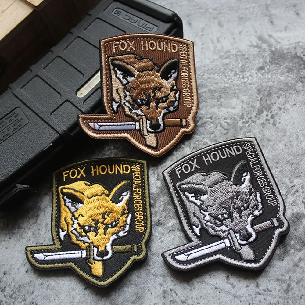 FOXHOUND-Parches tácticos bordados, Parche de gancho y bucle, insignias de Moral del Ejército militar, apliques de brazalete, mochila, pegatinas de sombrero - imagen 3