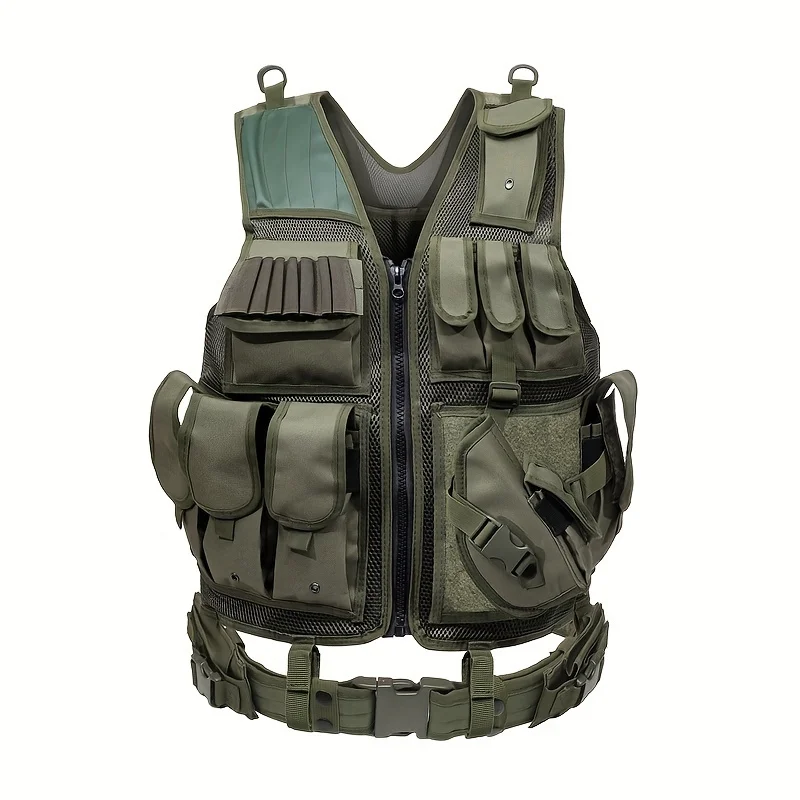 Chaleco táctico militar multifuncional, sistema MOLLE de liberación rápida, múltiples bolsillos para equipo de seguridad Airsoft CS para exteriores - imagen 4