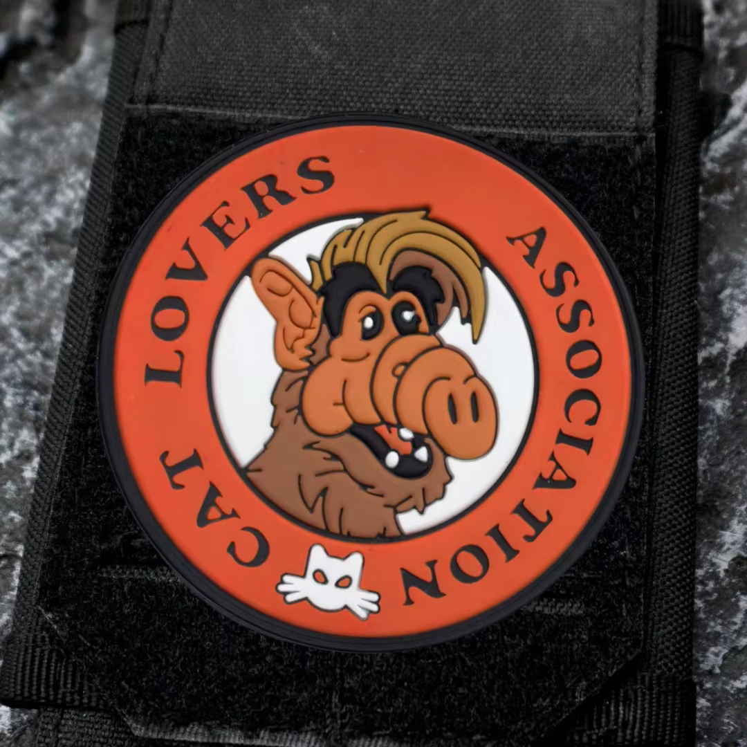 Parche táctico gato PVC – insignia moral con velcro para mochila - imagen 3