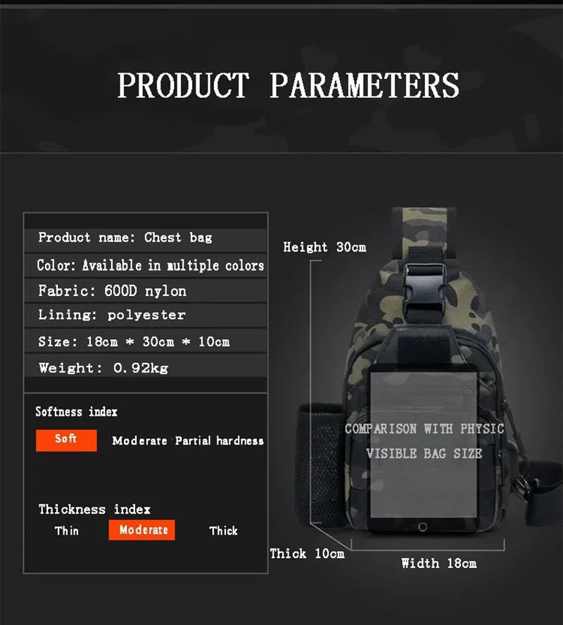 Bolso de hombro táctico militar multifuncional para exteriores, bicicleta, senderismo, deportes, bolsa de viaje, equipo portátil para caza y Camping - imagen 4