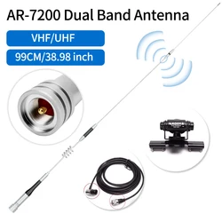 ABBREE AR-7200 Radio móvil para coche antena de doble banda de alta ganancia PL259 VHF UHF para AR-2520 BJ-318 KT-8900 TH-9800 SG-7200 Radio