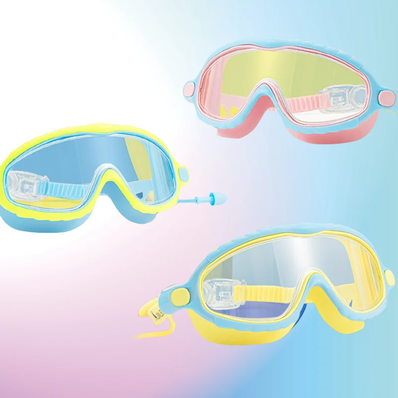 Gafas de natación para niños y niñas (3-15 años) - Gafas de natación de silicona cómodas con montura grande HD, antivaho, sin fugas - imagen 3