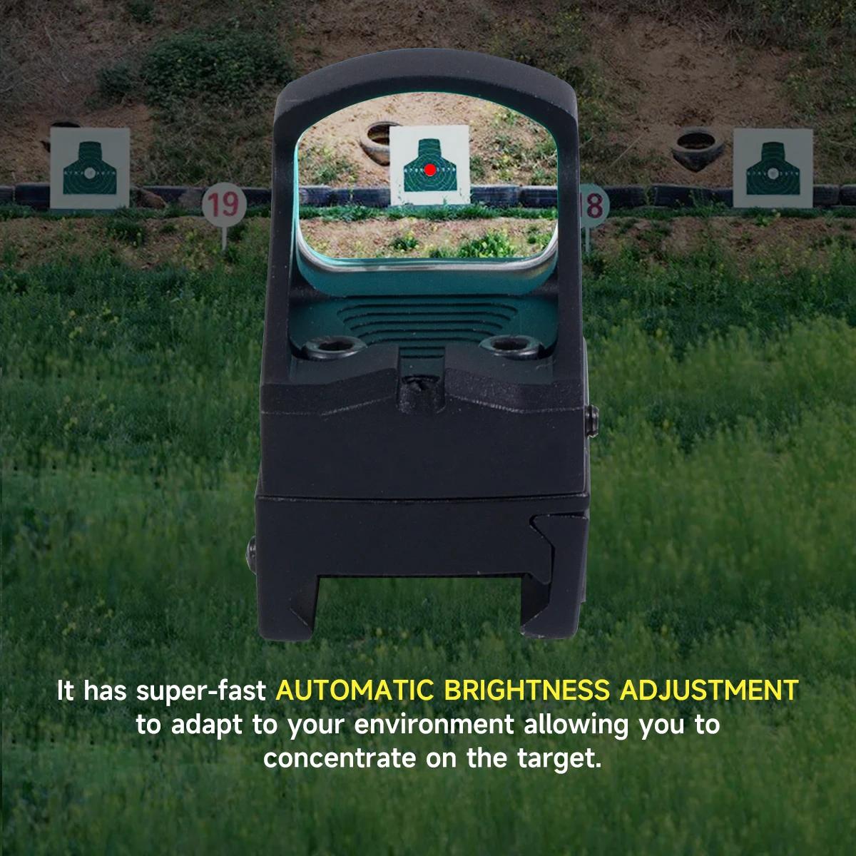 R * s Mini mira táctica de punto rojo, Rifle de caza, mira réflex Airsoft Gl * cck, mira de tiro holográfica para riel Picatinny Weaver - imagen 3