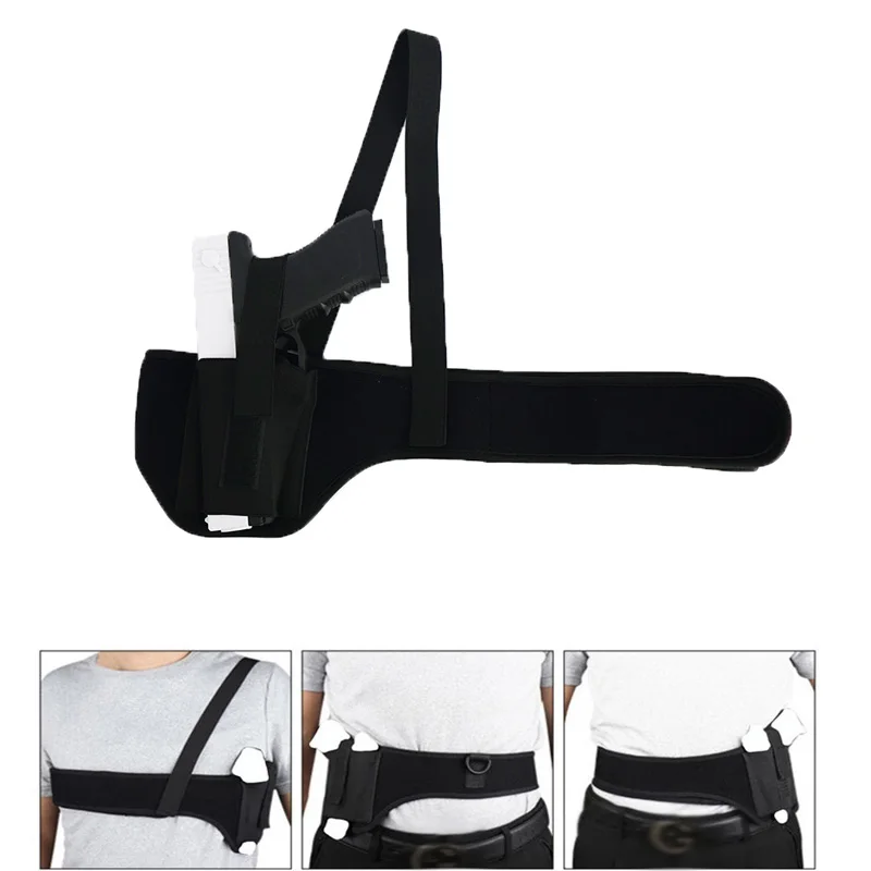 Funda para pistola con banda para el vientre de transporte oculto, funda para pistola para mano izquierda y derecha, accesorios tácticos para pistola - imagen 2