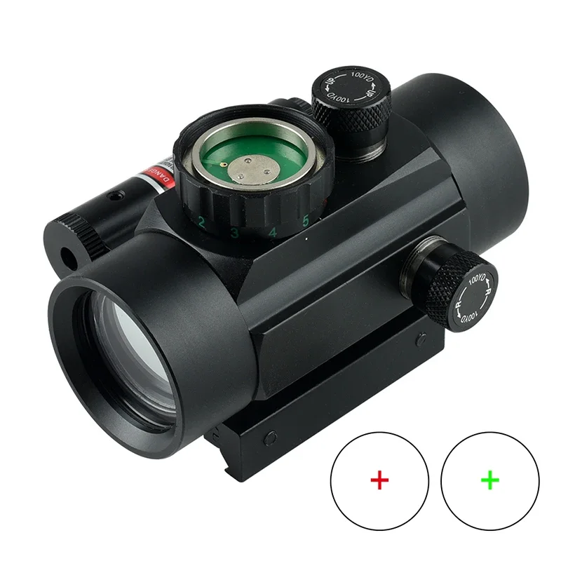 Mira telescópica cruzada de recubrimiento completo, visor óptico compacto con puntería láser, montaje en riel de 11/20mm, iluminada en rojo/verde, 1x40 - imagen 5
