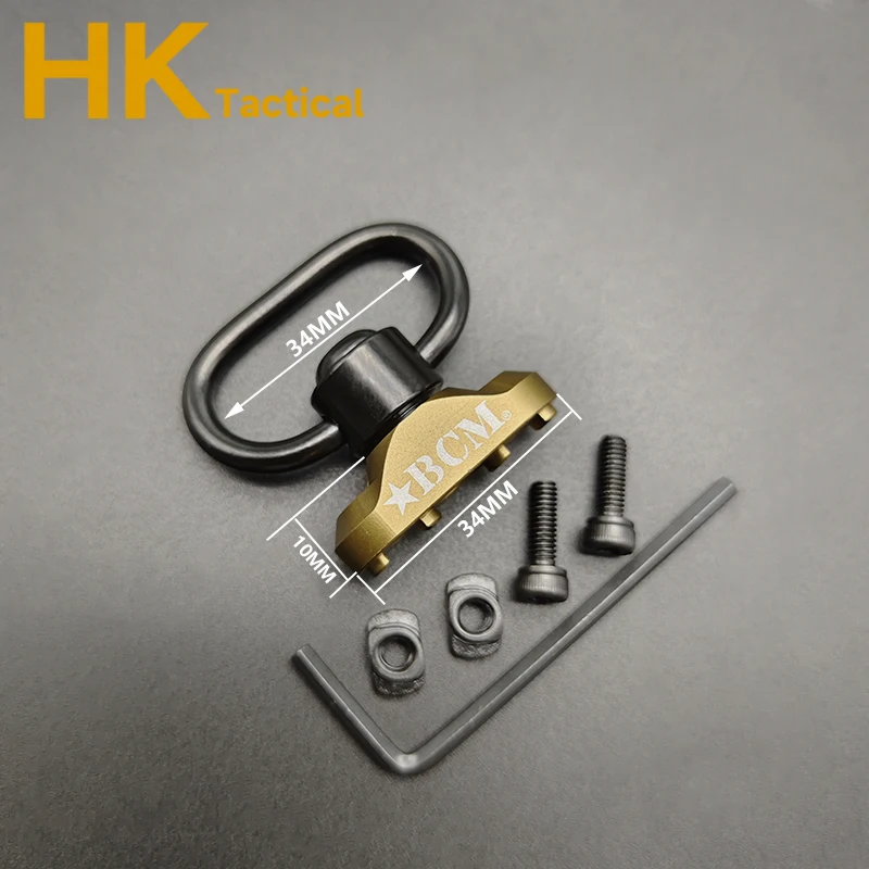 Adaptador giratorio Airsoft BCM QD, montaje en riel, hebilla de correa MLOK, bucle de correa de Metal, montaje en riel de correa QD, botón pulsador de acero - imagen 5