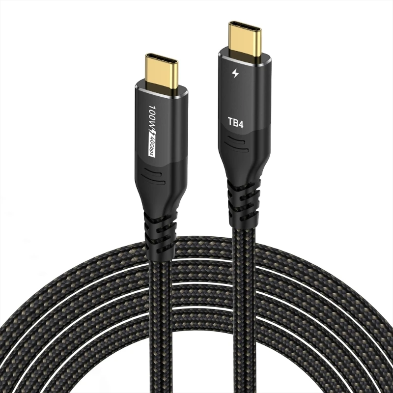 Cable USB4 compatible con 4, 8K, 40Gbps, soporte transferencia, carga rápida 100W, Cable datos USB4.0 tipo - imagen 3