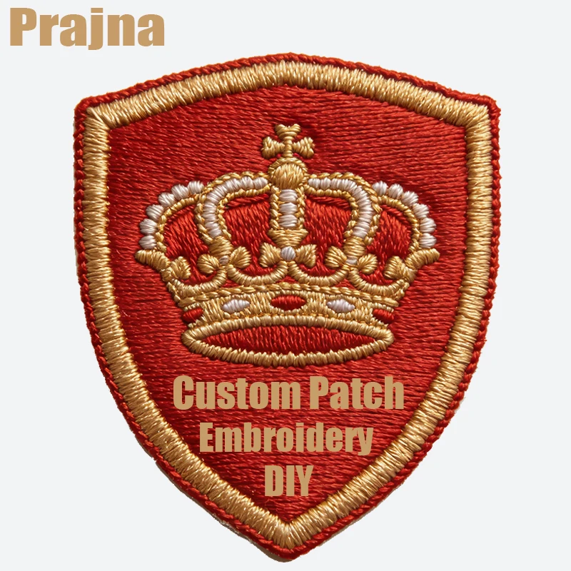 Crown parches termoadhesivos bordados tácticos con velcro - imagen 3