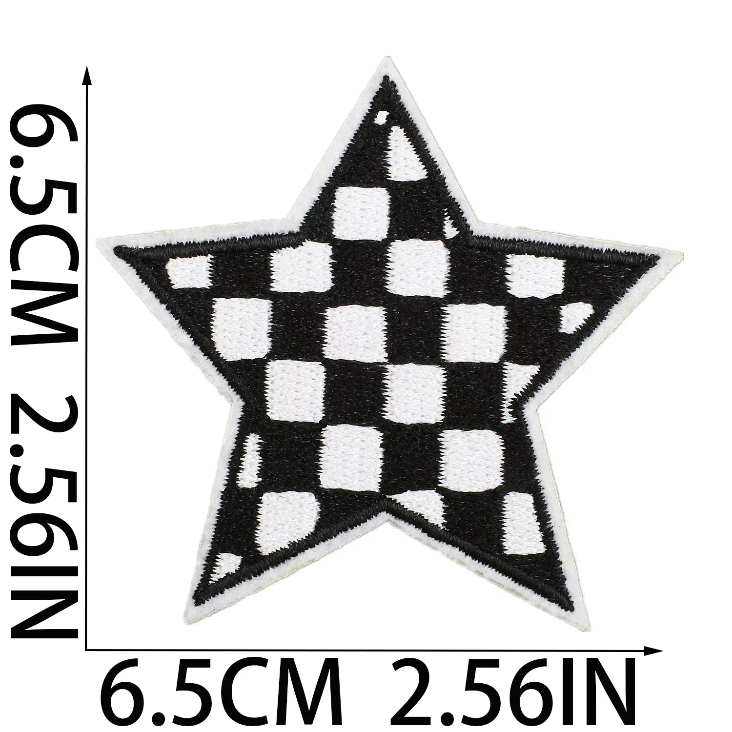 Parche bordado corazón a cuadros blanco y negro infantil, pentagrama - imagen 4