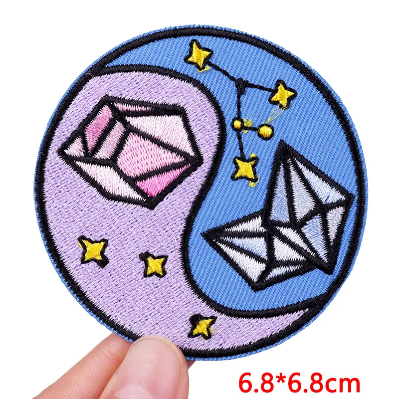 Parche de dibujos animados/arcoíris, parche bordado de oso mariposa, parches para planchar para ropa, parches termoadhesivos para ropa, chaqueta DIY - imagen 5