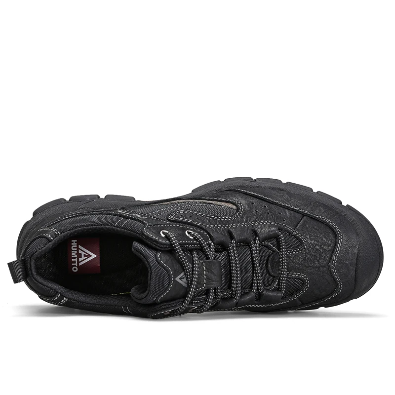 HUMTTO-zapatos de senderismo al aire libre para hombre, botas impermeables de cuero de vaca, botas tácticas de escalada cálidas, zapatos de tobillo, zapatillas de trekking, Invierno - imagen 3