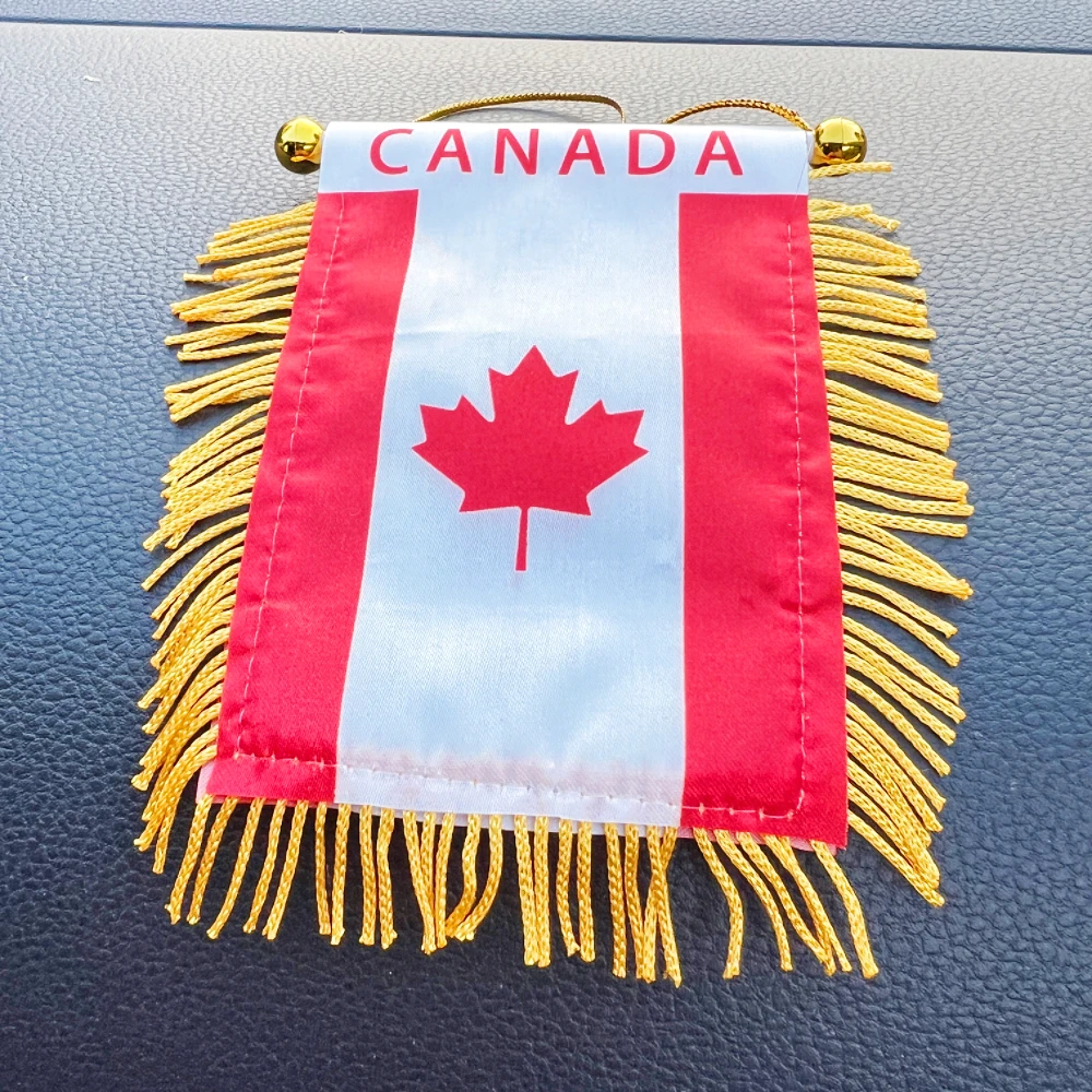 10x14cm decoración de ventana de coche poliéster Canadá banderín colgante banderas Mini banderín canadiense - imagen 3