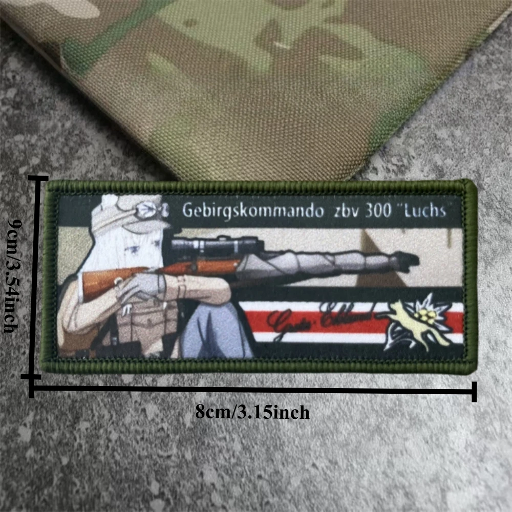 Parche táctico de belleza de Anime para ropa, parches de gancho y bucle impresos para chica, brazalete, insignia de moral militar, pegatinas para mochila - imagen 2