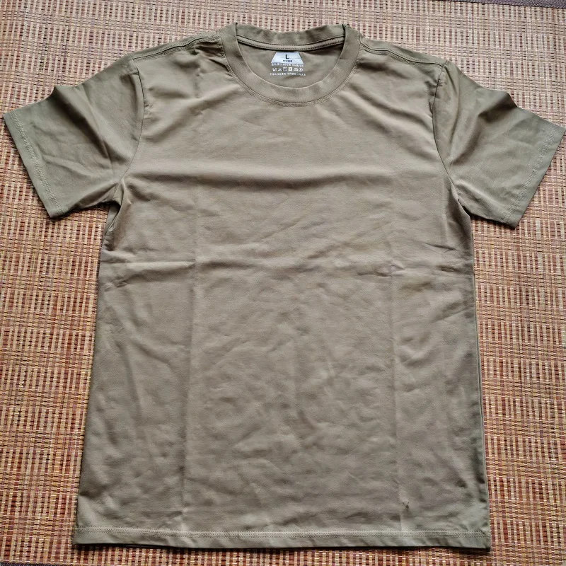 Camiseta táctica de algodón color coyote para entrenamiento