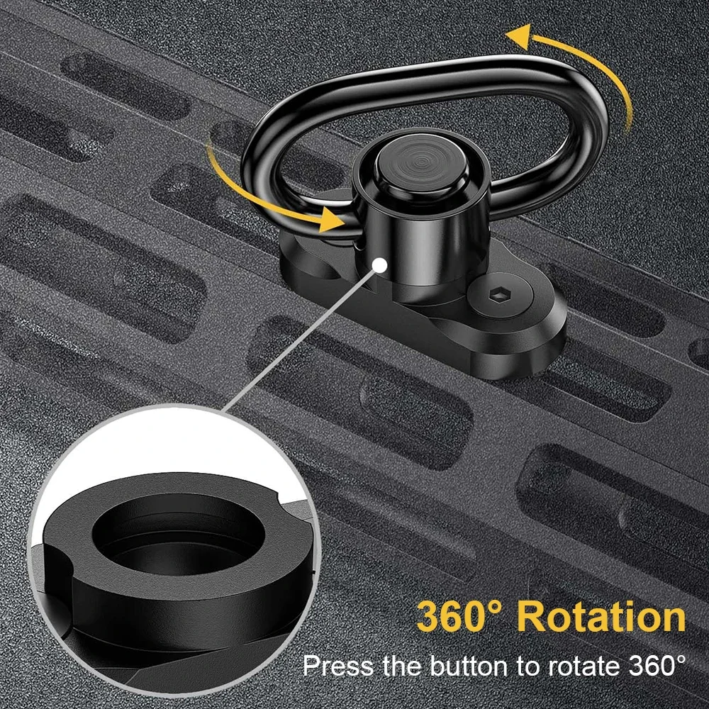 2 uds QD Sling giratorios botón de empuje accesorios de montaje de eslinga de separación rápida accesorio de pistola de hebilla giratoria de eslinga de alta resistencia - imagen 5