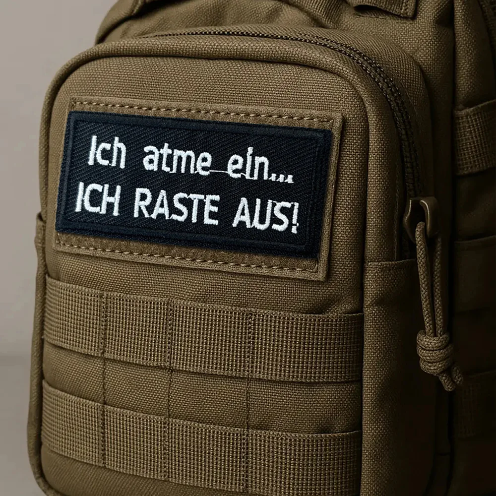 Parche táctico Ich Atme Ein, parches bordados divertidos con gancho y bucle, insignia de moral, brazalete del ejército militar, pegatinas para mochila - imagen 3